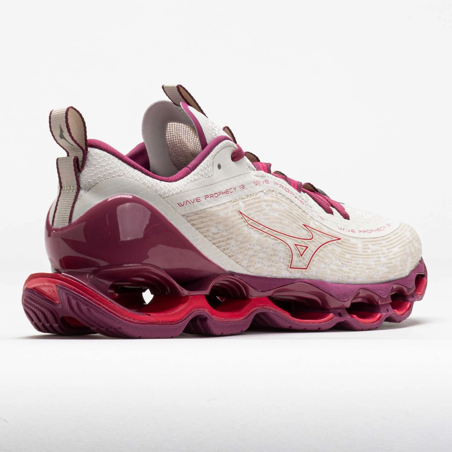 Mizuno Wave Prophecy 13 Women's White Sand/Azalea 8 Mizuno Wave Prophecy 13 Women's White Sand/Azalea - Image 6