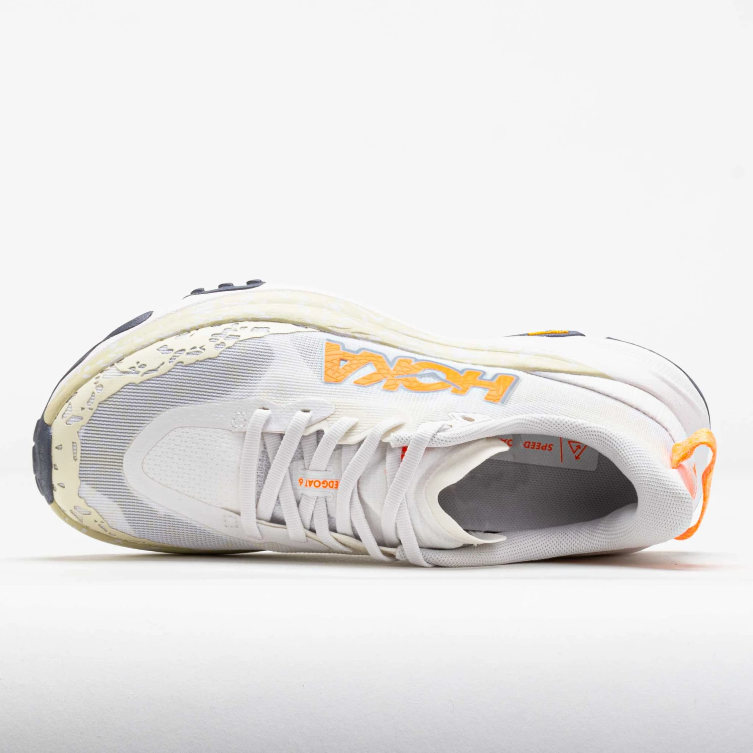 HOKA Speedgoat 6 Men's White/Neon Tangerine 5 HOKA Speedgoat 6 Men's White/Neon Tangerine - Image 3