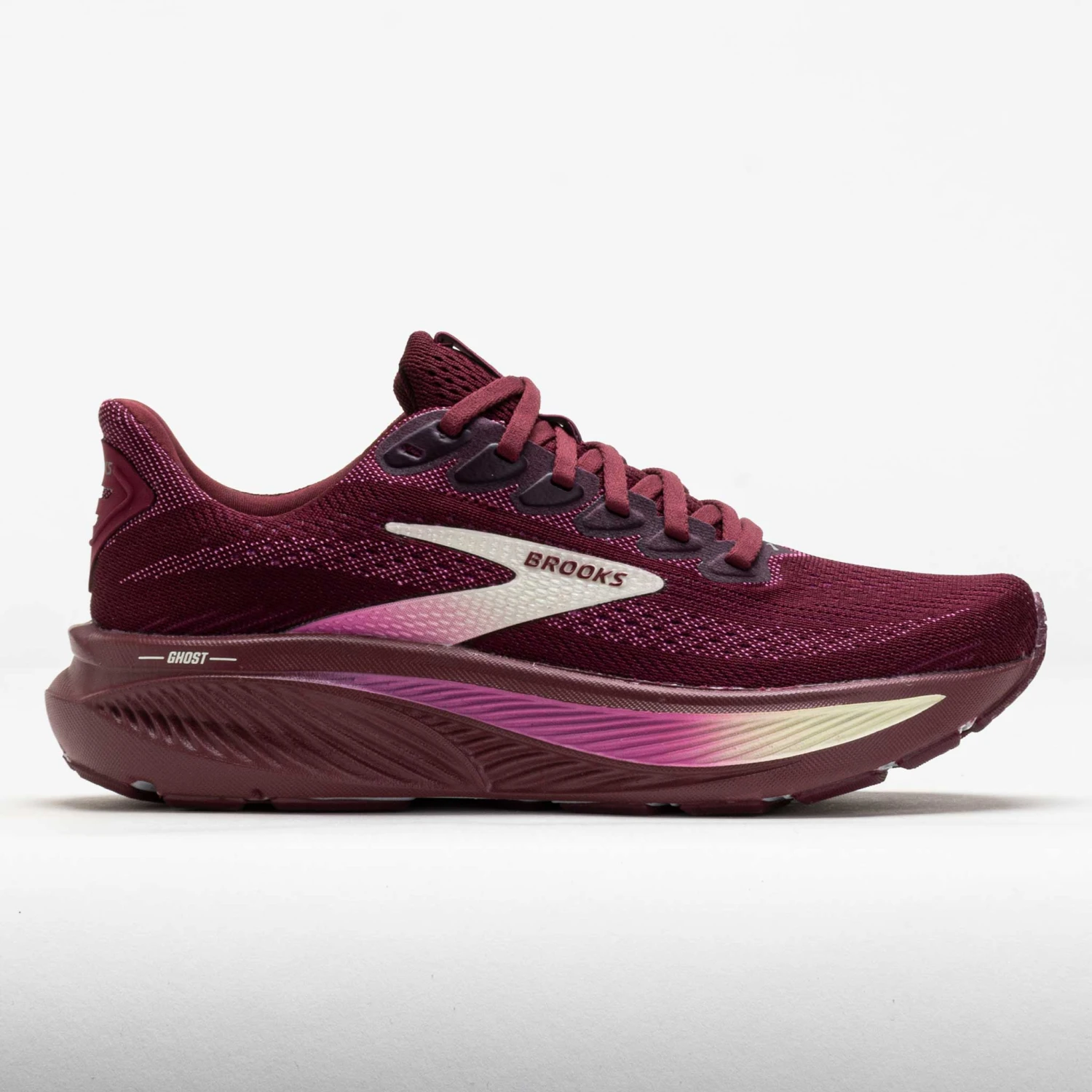 Brooks Ghost 17 Women's Burgundy/Pink/Green 3 Brooks Ghost 17 Women's Burgundy/Pink/Green