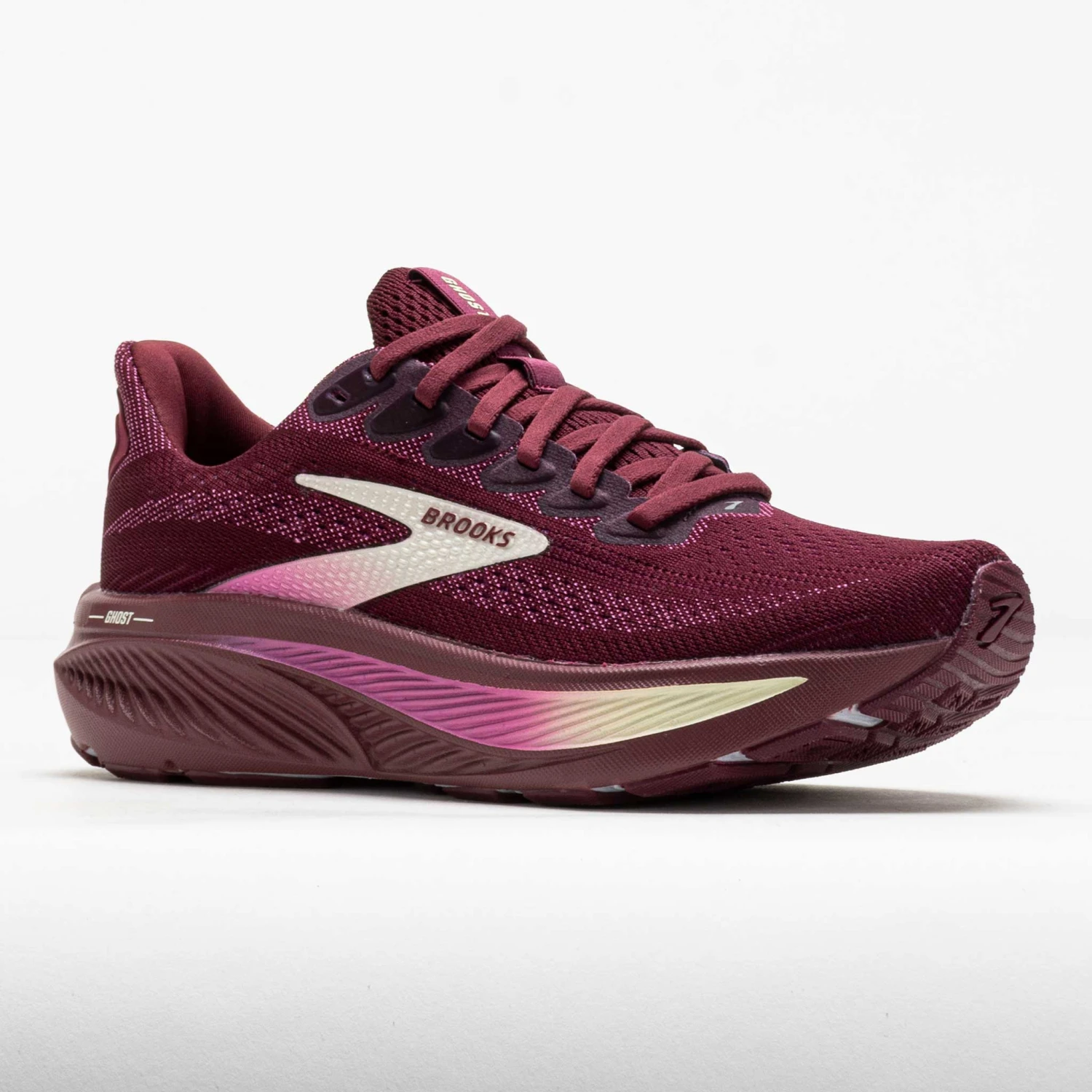 Brooks Ghost 17 Women's Burgundy/Pink/Green 7 Brooks Ghost 17 Women's Burgundy/Pink/Green - Image 5