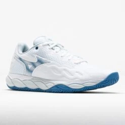 Mizuno Wave Enforce Court AC Women's White/Parisian Blue -Famous Shoes Store 117989 5