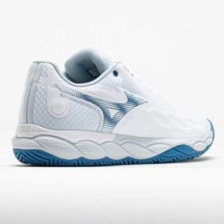 Mizuno Wave Enforce Court AC Women's White/Parisian Blue -Famous Shoes Store 117989 6