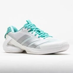 Adidas Adizero Ubersonic 5 Women's White/Silver Metallic/Mint Ton 12 Adidas Adizero Ubersonic 5 Women's White/Silver Metallic/Mint Ton -Famous Shoes Store 118500 5
