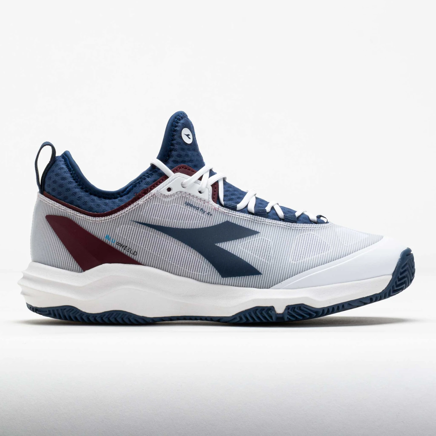 Diadora Speed Blushield Fly 4+ Clay Men's White/Ensign Blue/Maroon 3 Diadora Speed Blushield Fly 4+ Clay Men's White/Ensign Blue/Maroon