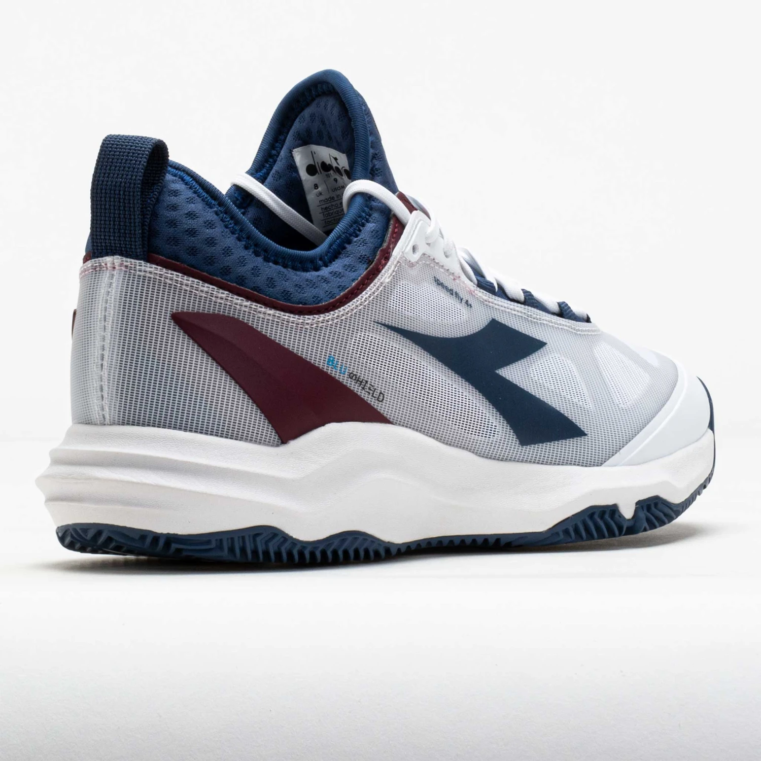 Diadora Speed Blushield Fly 4+ Clay Men's White/Ensign Blue/Maroon 8 Diadora Speed Blushield Fly 4+ Clay Men's White/Ensign Blue/Maroon - Image 6