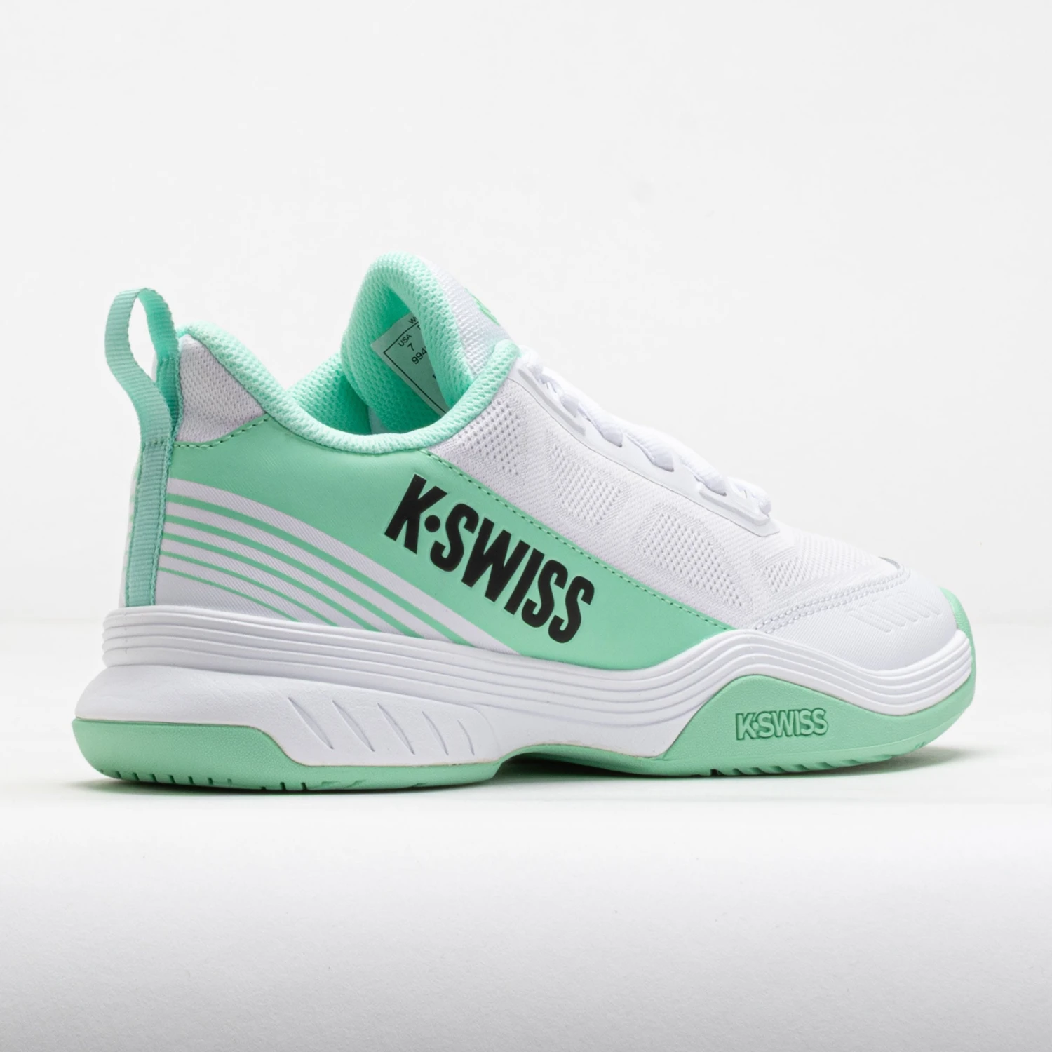 K-Swiss Speedex 2 Women's White/Neon Mint/Black 8 K-Swiss Speedex 2 Women's White/Neon Mint/Black - Image 6