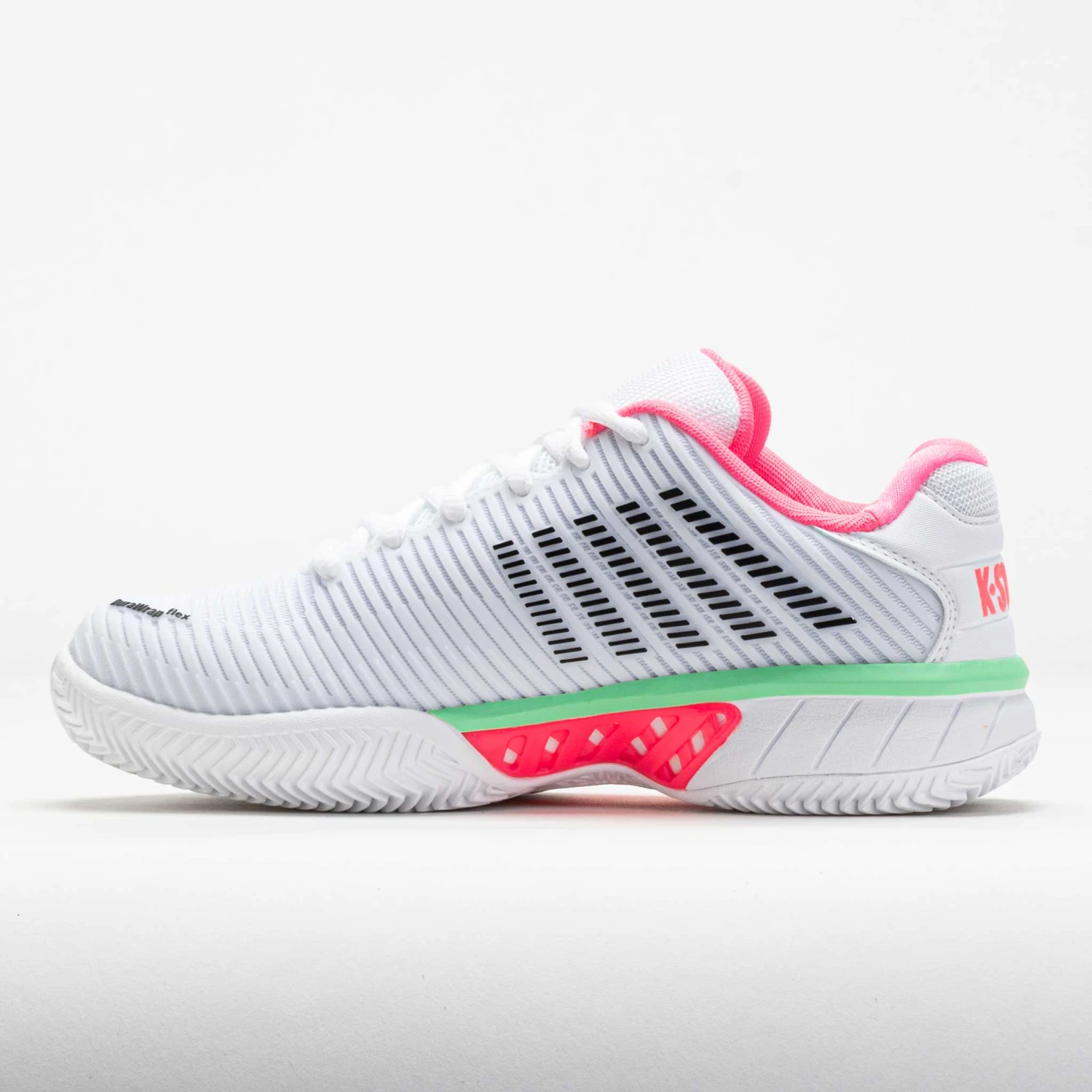 K-Swiss Hypercourt Express 2 Clay Women's White/Neon Pastel Pink/Black 4 K-Swiss Hypercourt Express 2 Clay Women's White/Neon Pastel Pink/Black - Image 2